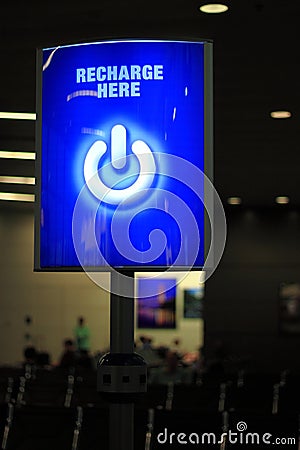 Recharge Station in Airports Stock Photo