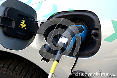 Recharge your batteries - electric car Stock Photo