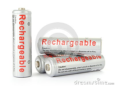 Rechargeable batteries Stock Photo