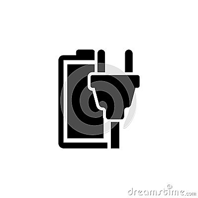 Rechargeable battery flat vector icon Vector Illustration