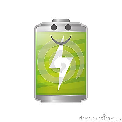 Rechargeable electric battery Cartoon Illustration