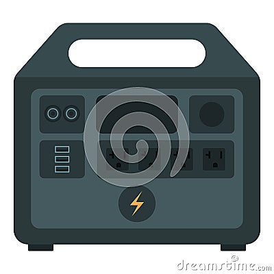 Rechargeable portable power station isolated Vector Illustration