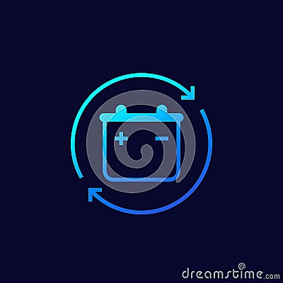 recharging battery or accumulator vector icon Vector Illustration