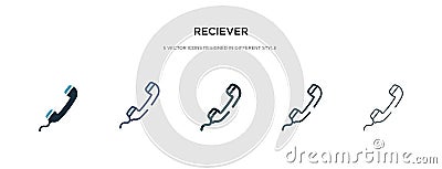 Reciever icon in different style vector illustration. two colored and black reciever vector icons designed in filled, outline, Vector Illustration