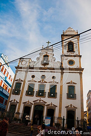 Recife, Brazil: Beautiful Catholic Church, 18th century church in the historic center of Recife Editorial Stock Photo