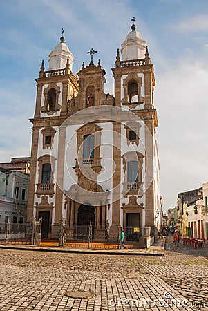 RECIFE, PERNAMBUCO, BRAZIL: The Co-Cathedral of St. Peter of Clerics Also Recife Cathedral It is a Catholic church located in the Editorial Stock Photo