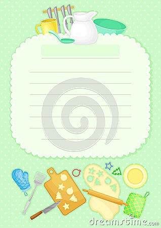 Recipe Card for Notes Making about Food Preparation Vector Template Vector Illustration