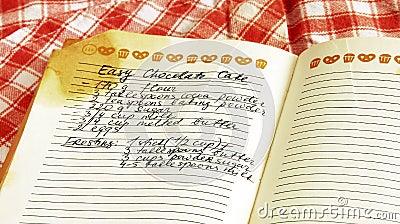 Recipe in cookbook Stock Photo