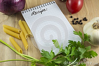 Recipe note card Stock Photo