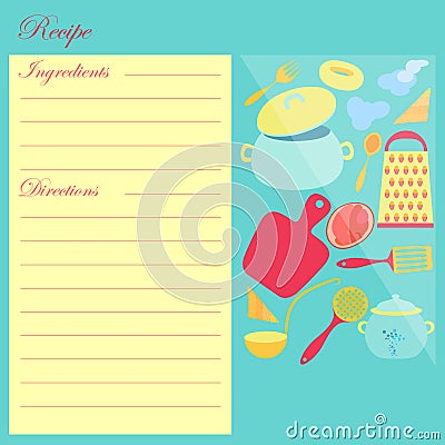 The Recipe Sheet for Cooking with Bright background Stock Photo