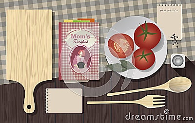 Recipes Cookbook Vector Illustration