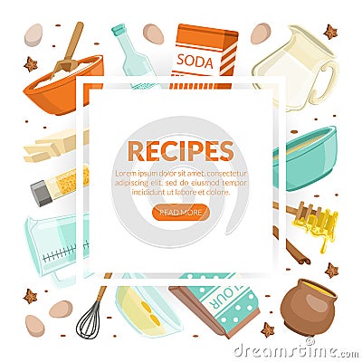 Recipes Landing Page Template, Culinary School, Class, Cooking Recipe, Homemade Food Cartoon Vector Illustration Vector Illustration