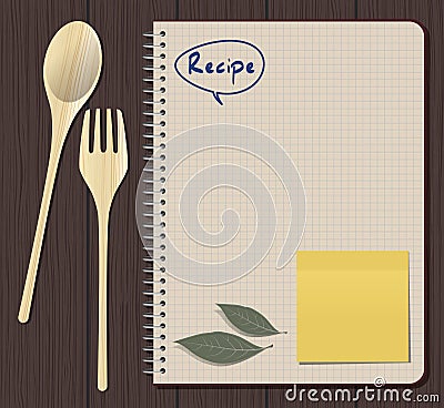 Recipes Notebook Vector Illustration