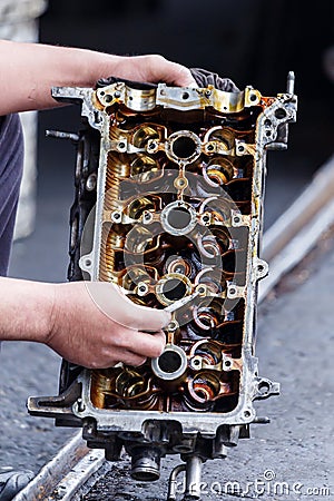 Reciprocity and the engine, car adaptors. Stock Photo