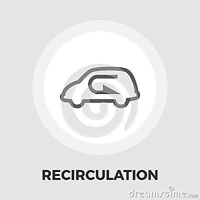 Recirculation air icon flat Vector Illustration