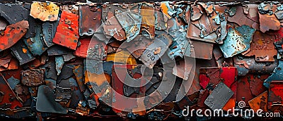 Reclaimed Rhythms: A Symphony of Recycled Metal Art. Concept Recycled Metal Art, Reclaimed Stock Photo