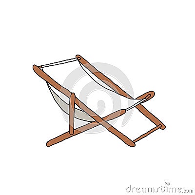 Recliner, beach chair doodle icon Cartoon Illustration