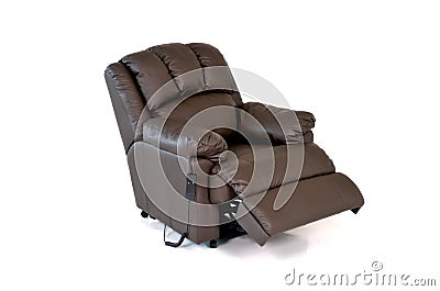 Reclining leather chair Stock Photo