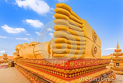 Reclning Buddha. Vientiane, Laos Stock Photo