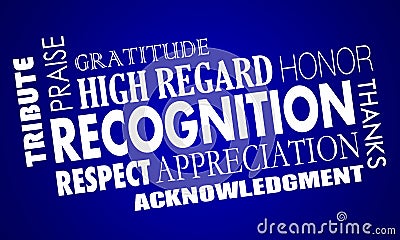 Recognition Appreciation Praise Word Collage Stock Photo