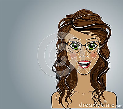 Face recognition. Futuristic and technological scanning Vector Illustration
