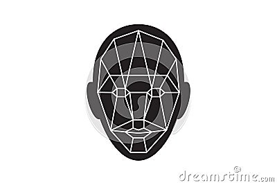 Recognition icon, identity system recognize. Security digital scanner for verification and identification Vector Illustration