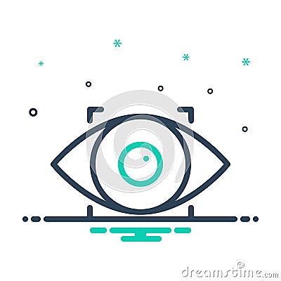 Mix icon for Recognize, observe and eye Vector Illustration