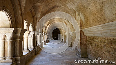 Cloister, Fontenay Abbey, France Editorial Stock Photo