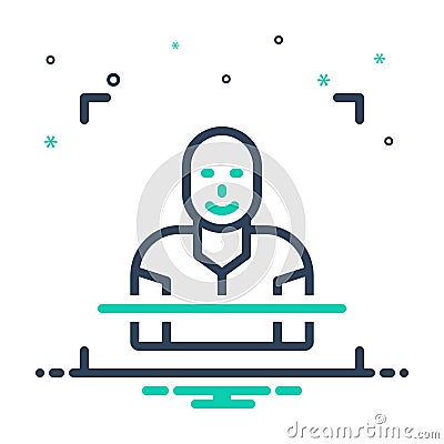 Mix icon for Recognized, valid and scanning Stock Photo