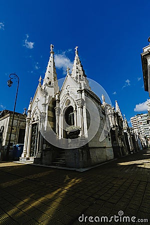 Recolet Cemetery in the cities of Buenos Aires. The burial place of many famous Argentines. Some burials are recognized Stock Photo