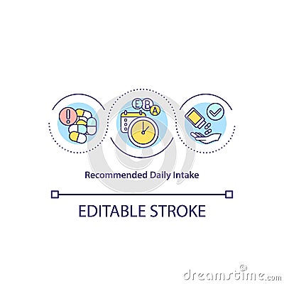 Recommended daily intake concept icon Vector Illustration