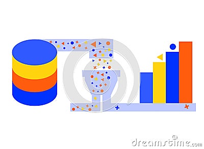 Recommender system that is based on collaborative filtering. Recommendation engine that predicts and suggests the most relevant Vector Illustration
