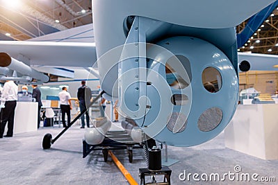 Reconnaissance and strike unmanned aircraft complex. UAV system Editorial Stock Photo