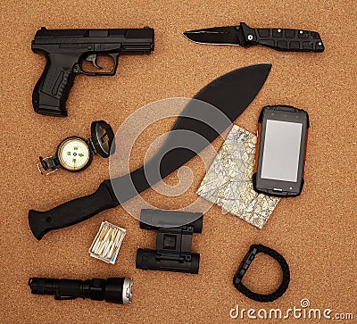 Reconnaissance survey items Stock Photo