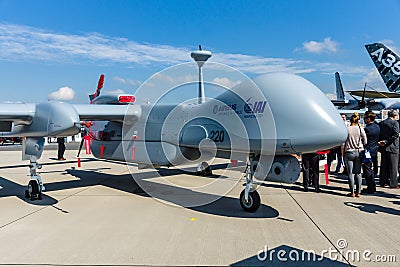Reconnaissance UAV IAI Eitan (Steadfast), also known as Heron TP by the Malat division of Israel Aerospace Industries. Editorial Stock Photo