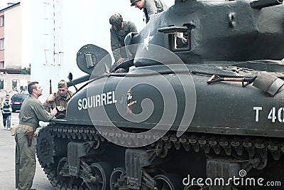 Reconstracted antique american tank Editorial Stock Photo