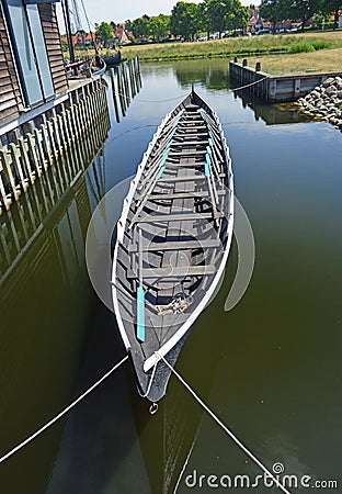A reconstructed viking ship Denamrk Stock Photo