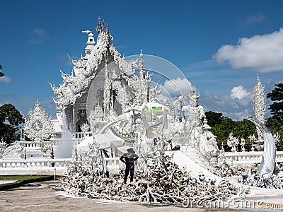 Reconstructing the White Temple, Chiang Rai Editorial Stock Photo