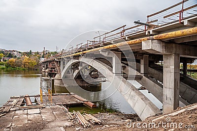 Reconstruction of bridge arches Stock Photo