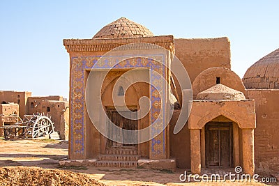 Reconstruction of the capital city of Golden Horde Sarai-Batu Editorial Stock Photo