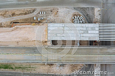 Reconstruction of highway bridges supported with is under renovation Stock Photo
