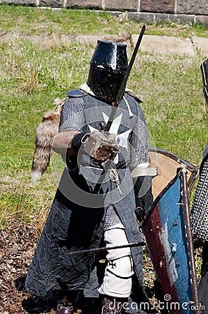 Reconstruction of knightly fight Editorial Stock Photo