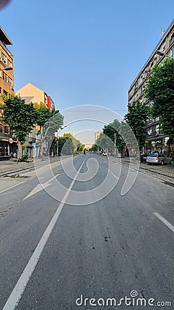 Reconstruction of the main street in the Dorcol district in Belgrade Editorial Stock Photo
