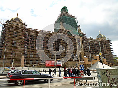 Reconstruction of the National Theater. Prague, Czech Republic, Editorial Stock Photo