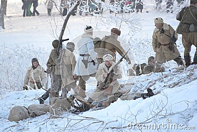 Reconstruction of the Second World War Editorial Stock Photo