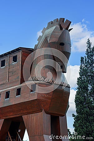 Reconstruction of the Trojan Horse, Turkey, Editorial Stock Photo