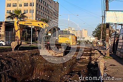 reconstruction works in the city Editorial Stock Photo