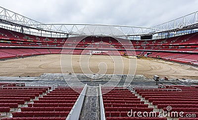 Reconstruction works at the Emirates stadium Editorial Stock Photo