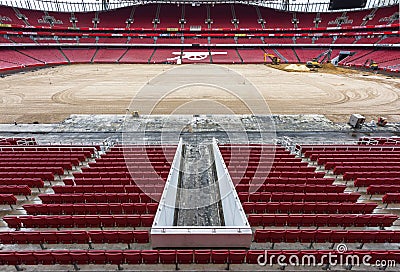 Reconstruction works at the Emirates stadium Editorial Stock Photo