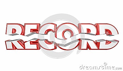 Record Breaker Top Score Best Result Word Stock Photo